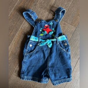 Vintage Elmo overall shorts size‎ 2t
